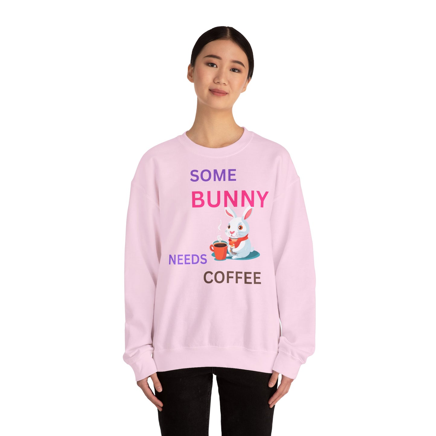 Cozy Bunny Coffee Sweatshirt - Unisex Heavy Blend™ Crewneck