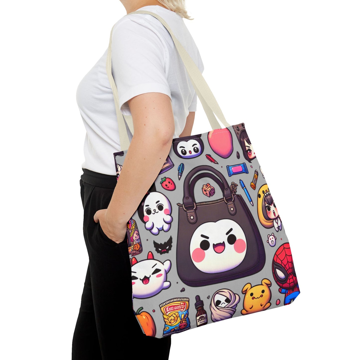 Bolsa Tote Kawaii Linda con Personajes Caprichosos - Perfecta para Uso Diario y Regalos