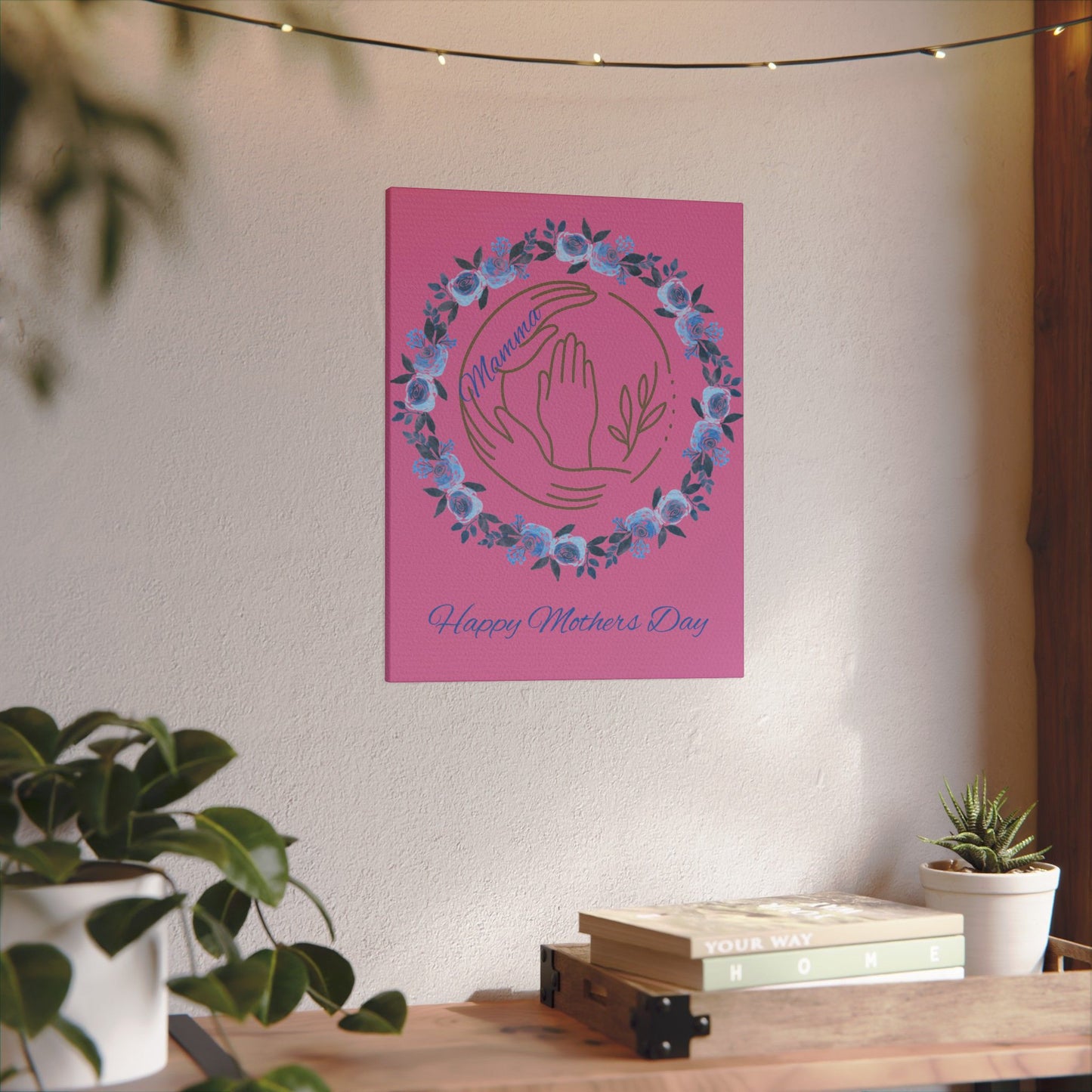 Moederdag Giclée Print Canvas - Bloemenhanden Ontwerp
