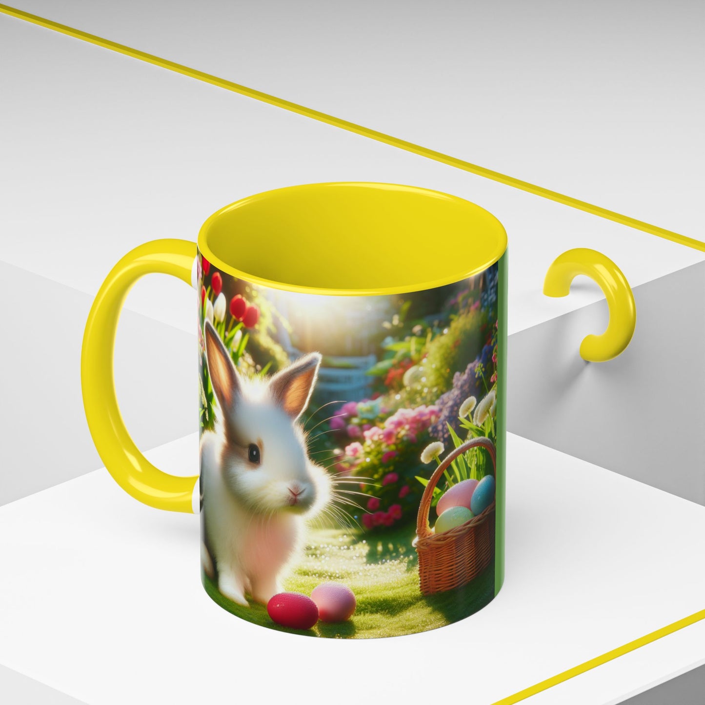 Happy Easter Accent Coffee Mug - 11 & 15oz - Perfect voor Lentevieringen