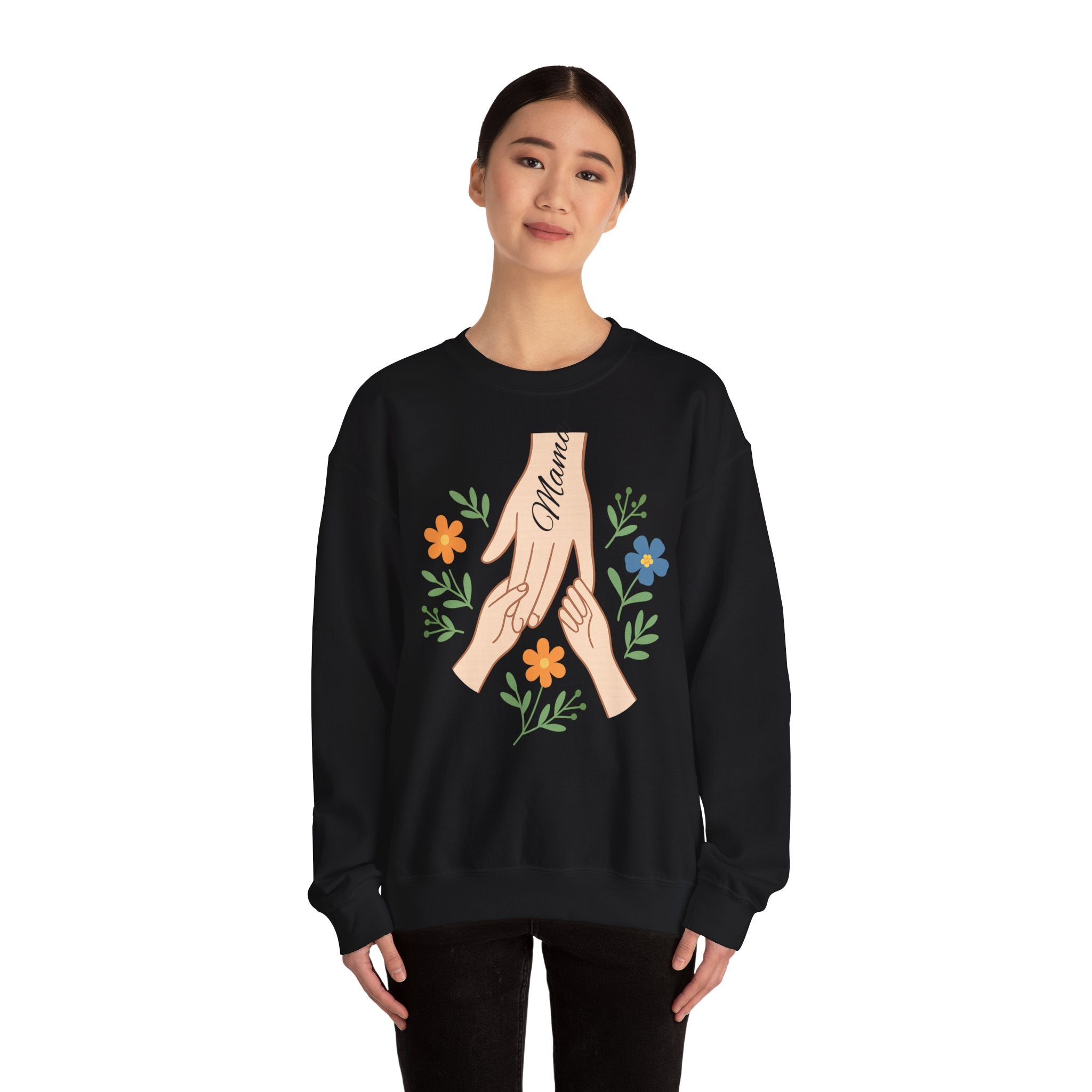Personalized Mama Hands Crewneck Sweatshirt