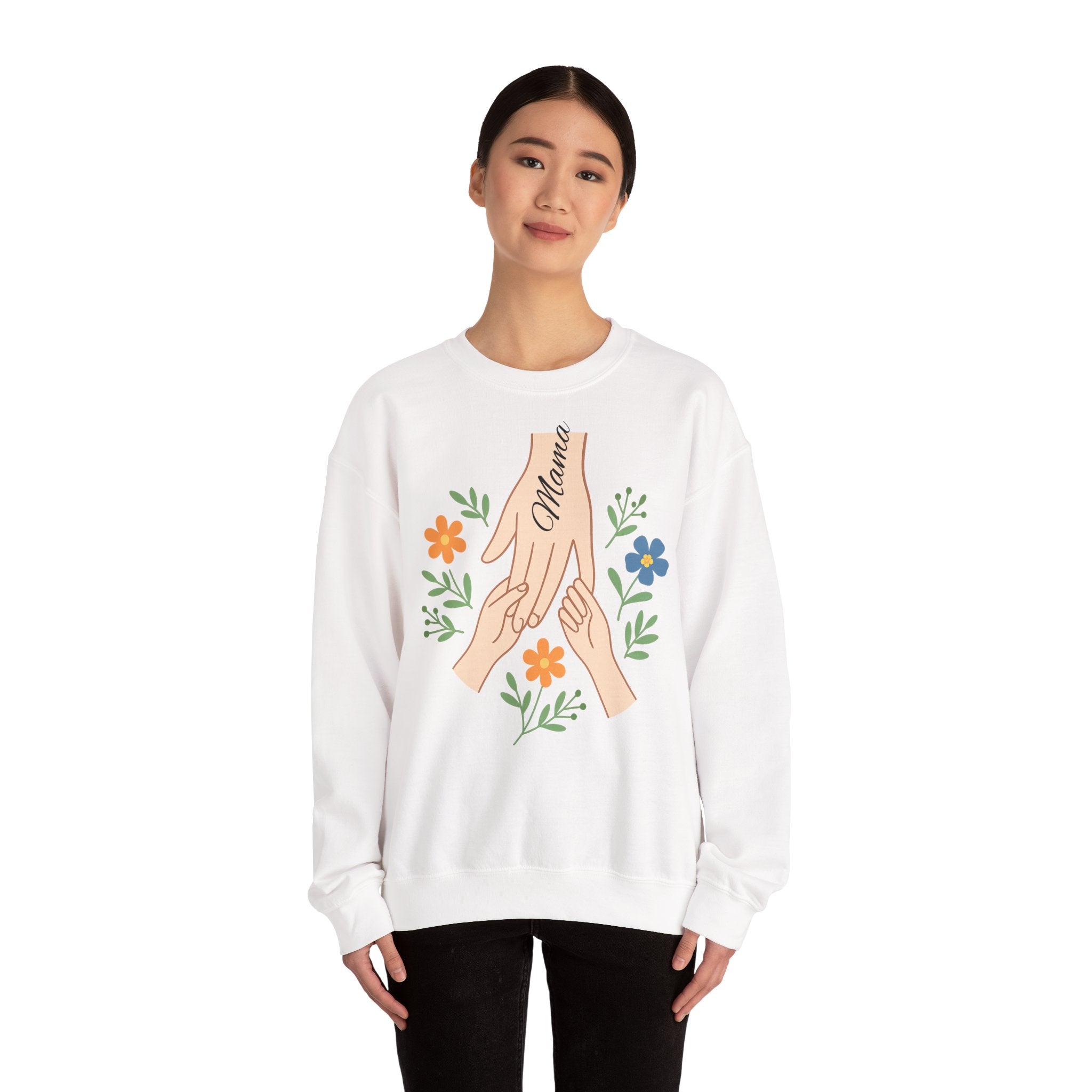 Personalized Mama Hands Crewneck Sweatshirt