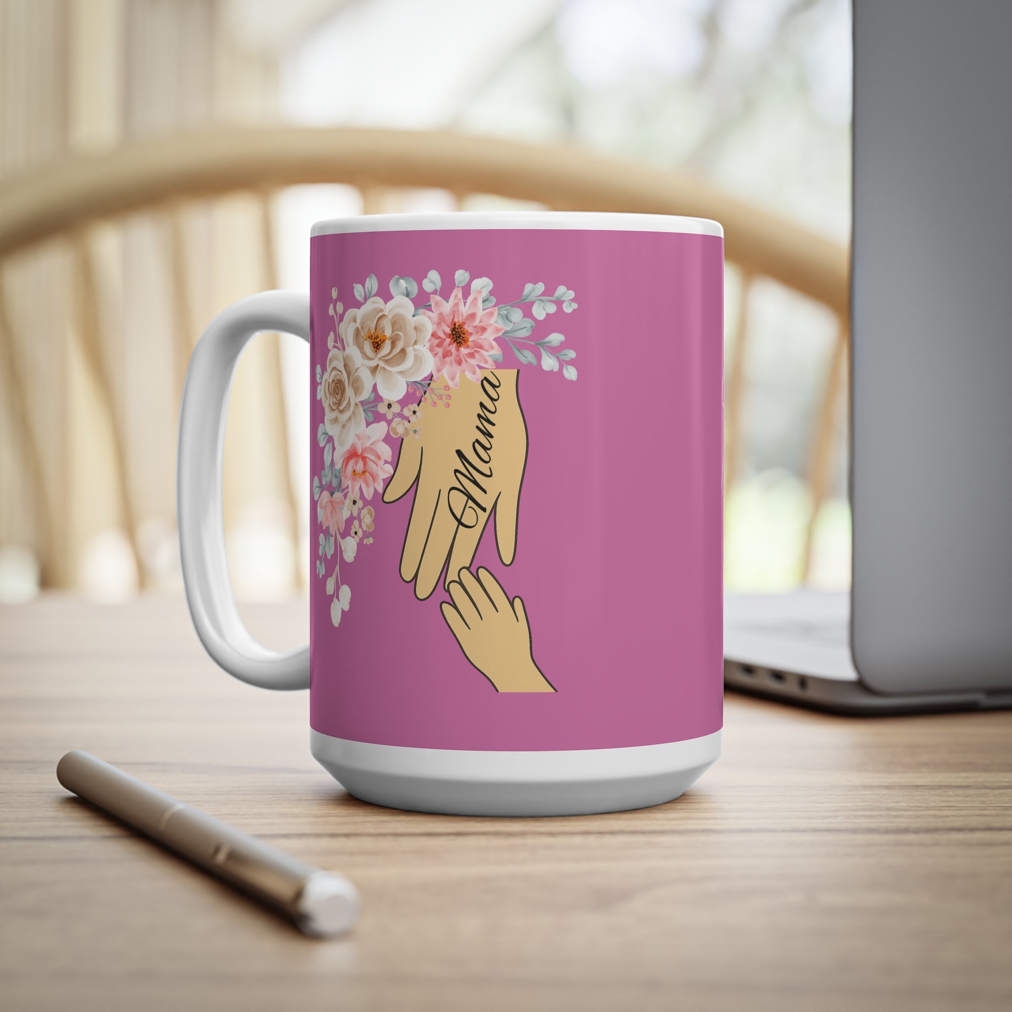 Floral Mother’s Day Ceramic Coffee Cups - 11oz & 15oz Mugs for Moms
