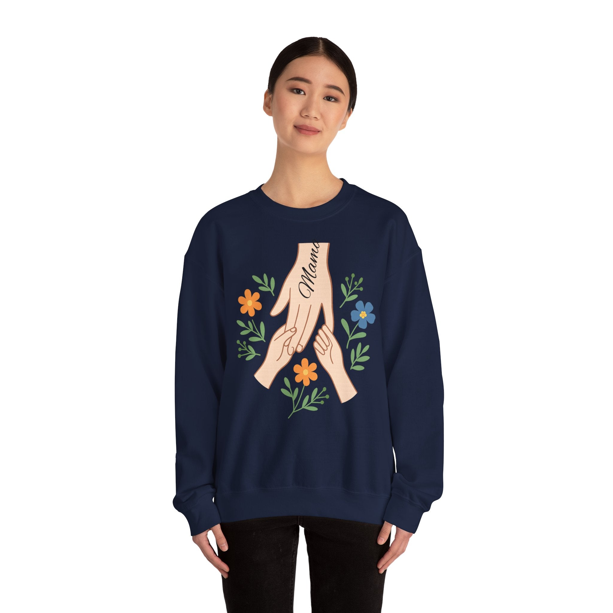 Personalized Mama Hands Crewneck Sweatshirt