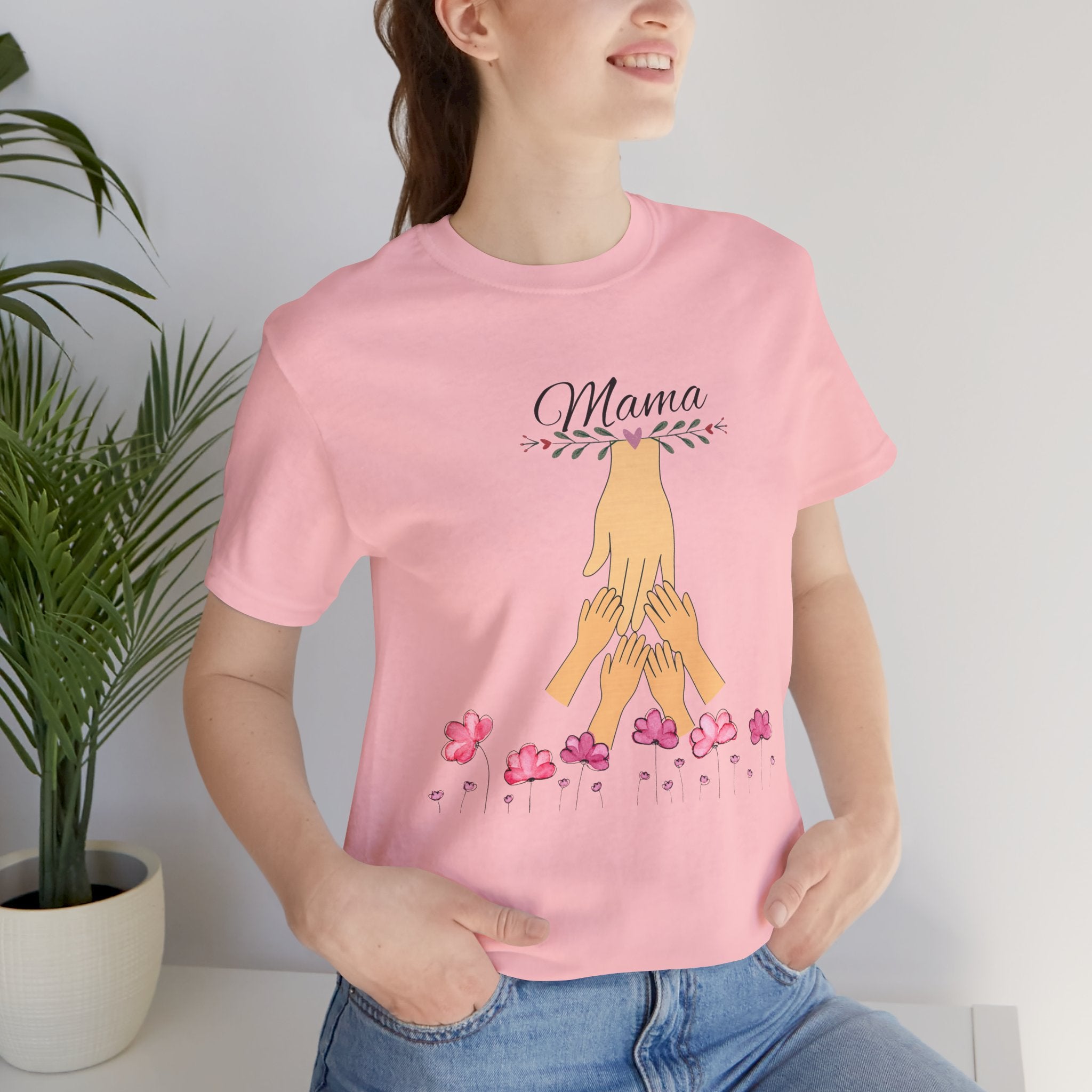 Mama Hands Unisex Custom  Tee - Perfect Gift for Mother's Day & Family Celebrations