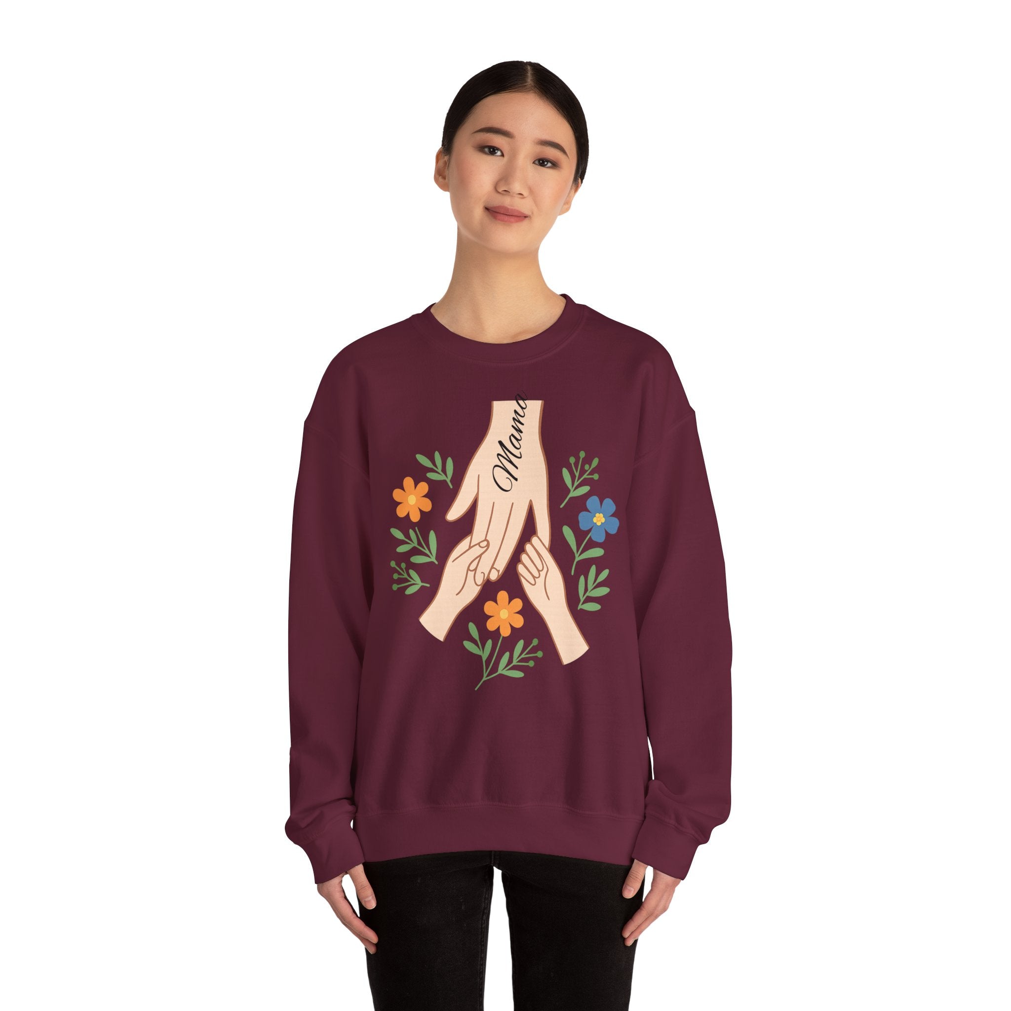 Personalized Mama Hands Crewneck Sweatshirt