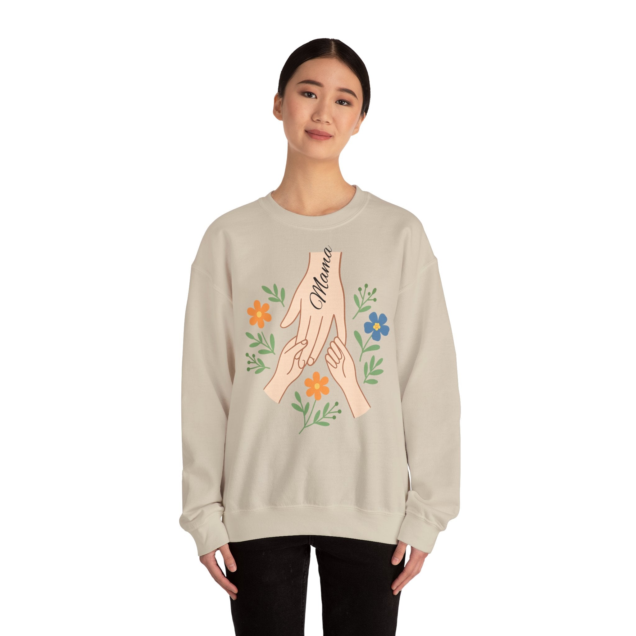 Personalized Mama Hands Crewneck Sweatshirt