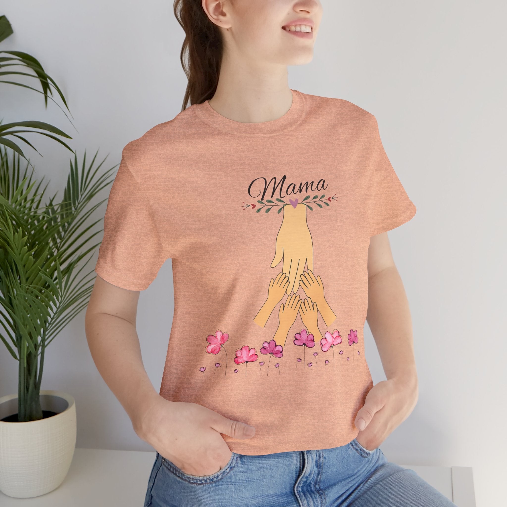 Mama Hands Unisex Custom  Tee - Perfect Gift for Mother's Day & Family Celebrations